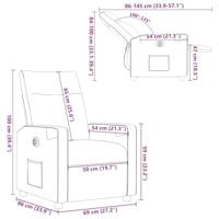 Fauteuil verstelbaar elektrisch stof crèmekleurig - thumbnail