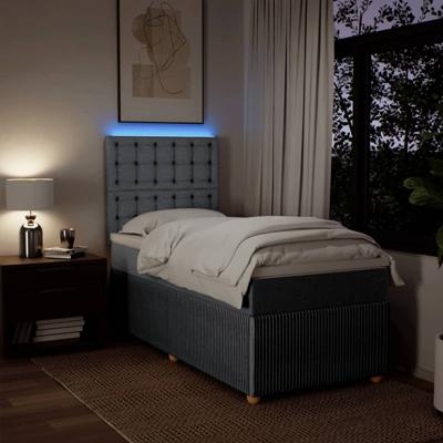 Boxspring met matras stof lichtgrijs 90x190 cm