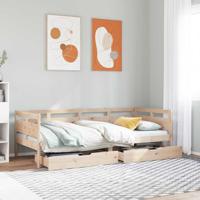 Slaapbank met lades 80x200 cm massief grenenhout - thumbnail