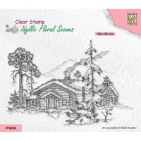 Nellie's Choice • idyllic floral scenes clear stempel wintery scene with house - thumbnail