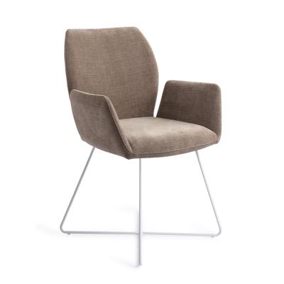 Jesper Home Misaki eetkamerstoel Mocha Mist cross white