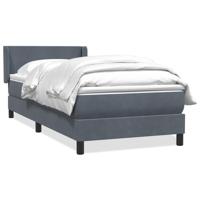Boxspring met matras fluweel donkergrijs 90x220 cm - thumbnail