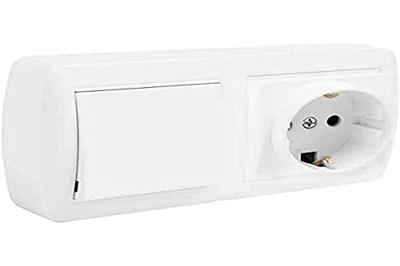 Plug-in basis Solera mur63u Schuko Bipolair Dubbel Onderbreker/pendelaar Wit Oppervlak 16 A