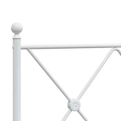 Bedframe met hoofdbord metaal wit 100x200 cm
