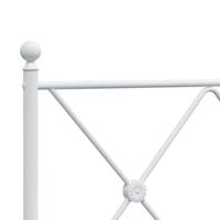 Bedframe met hoofd- en voeteneinde metaal wit 90x200 cm - thumbnail