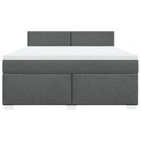 Boxspring met matras stof donkergrijs 180x200 cm - thumbnail