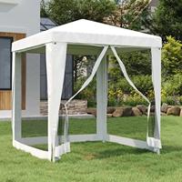 VidaXL Partytent met 4 mesh zijwanden 2x2 m wit - thumbnail