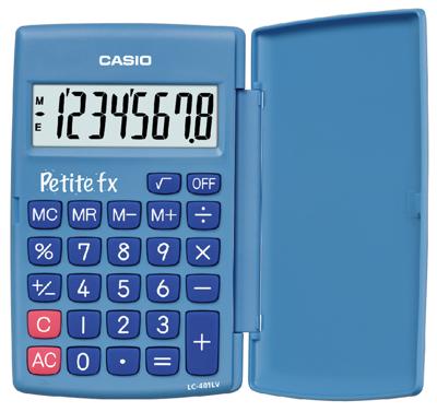 Casio zakrekenmachine Petite FX, blauw