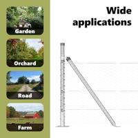 VidaXL Afrasteringspaal zilver 10 x 0,5 m (25 mm gaas) staal - thumbnail