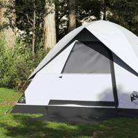 VidaXL Koepeltent 2-persoons waterdicht verduisterend stof wit - thumbnail