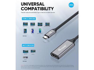 Equip 133491 video kabel adapter 0,15 m USB Type-C HDMI Zwart, Grijs