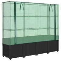 Verhoogde plantenbak met kashoes rotanlook 160x40x153 cm - thumbnail