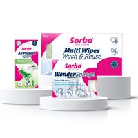 Sorbo Microvezeldoekjes 22x22cm 16st - thumbnail
