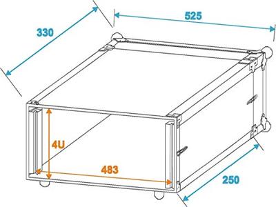 Roadinger Effect Rack CO DD 19 inch flightcase 4HE 240mm diep - thumbnail