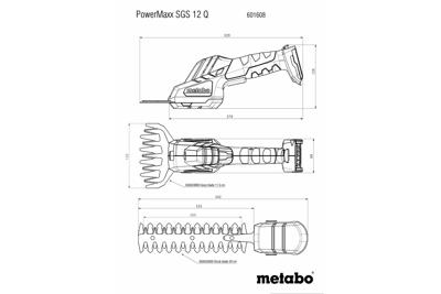 Metabo POWERMAXX SGS 12 Q | Accu-struik- en grasschaar | Zonder accu, lader en koffer - 601608850
