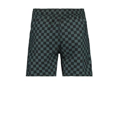 America Today Junior geblokte zwemshort Wilu grijs/zwart