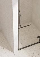 Saqu Grace draaideur met vast paneel rechts incl. antikalk 90x210cm mat zwart - thumbnail