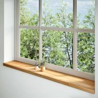 Vensterbanken 2 st 160x25x2 cm massief eikenhout lichtbruin - thumbnail