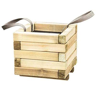 Siena Garden TAUNUS TANUSSLIM 40 Plantenbak Dennenhout, Vlies Natuur, Zwart