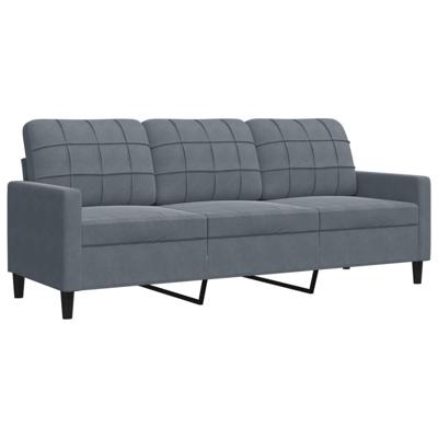 2-delige Loungeset met kussens fluweel donkergrijs - thumbnail