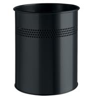 Durable metalen papiermand 15 l, smalle perforatie, zwart - thumbnail