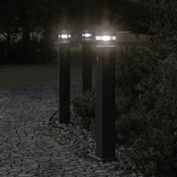 VidaXL Vloerlamp voor buiten met sensor 80 cm aluminium zwart - thumbnail