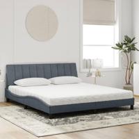 Bed met matras "Hanko" fluweel donkergrijs 200x200 cm - thumbnail