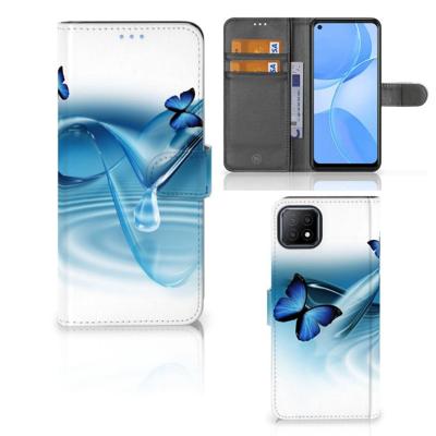 OPPO A73 5G | Telefoonhoesje | Met pasjeshouder | Vlinders