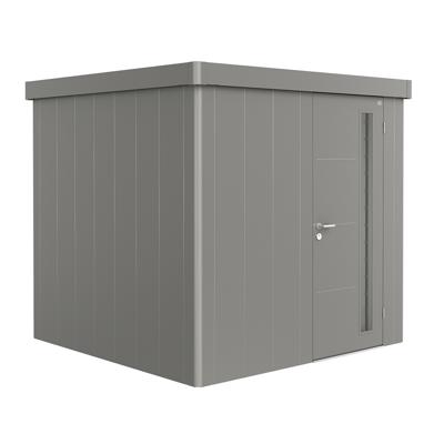 Biohort Neo 1B metalen tuinhuis enkele deur kwartsgrijs 236x180 cm- Plat dak- Metaal- Biohort - thumbnail
