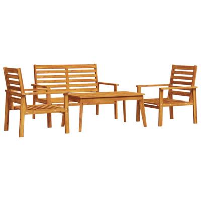 4-delige Loungeset massief acaciahout - thumbnail
