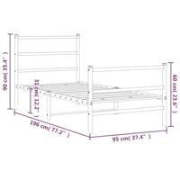 Bedframe met hoofd- en voeteneindemetaal wit 90x190 cm - thumbnail