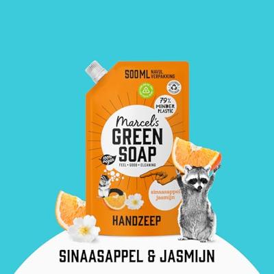Marcel&apos;s Green Soap Handzeep sinaasappel & jasmijn 500ml navulzak