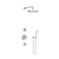 Hotbath Get Together doucheset met 2 stopkranen met 3 standen-handdouche, 30 cm hoofddouche, chroom - thumbnail