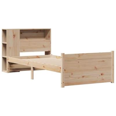 Bed met boekenkast zonder matras massief grenenhout 100x200 cm