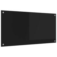 VidaXL Keuken achterwand zwart 100 x 50 cm gehard glas - thumbnail