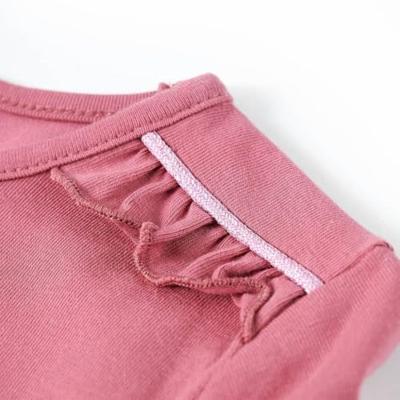 Kindershirt met lange mouwen paddenstoelenprint 128 frambozenkleurig - thumbnail