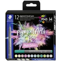 Staedtler Pigment Arts brush pen, etui van 12 stuks, Pastel Colours - thumbnail