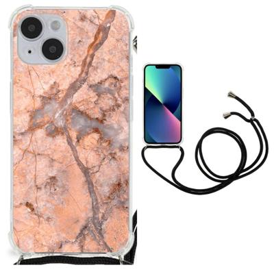 iPhone 14 Plus Anti-Shock Hoesje Marmer Oranje iPhone 14 Plus Anti-Shock Hoesje Marmer Oranje