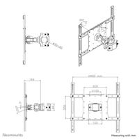 Neomounts FPMA-WP440BLACK Monitorbuishouder 1-voudig 58,4 cm (23) - 132,1 cm (52) Zwart Zwenkbaar, Roteerbaar, Kantelbaar - thumbnail