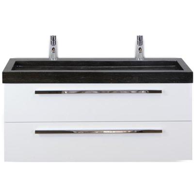 Seville Badmeubelset 120 cm - 2 Laden Wit Hoogglans - Wastafel Lucca Enkel