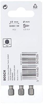 Bosch Accessoires Bit extra-hard PZ 2, 49 mm 3st - 2607001577