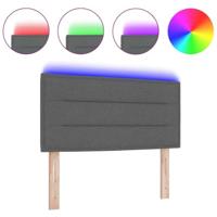 LED Hoofdbord met LED -striplichten Donkergrijs 80 cm Stof - thumbnail