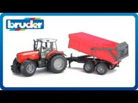 Bruder Massey Ferguson 7480 met aanhanger - thumbnail