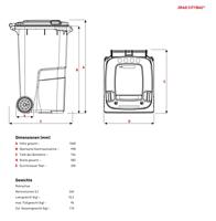 SULO 9000466125 Prullenbak 240 l Kunststof (l x b x h) 580 x 740 x 1100 mm Grijs 1 stuk(s) - thumbnail