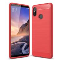 Geborsteld textuur Carbon Fiber schokbestendig TPU Case voor Xiaomi mi Max 3 (rood) - thumbnail