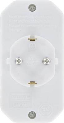 Kopp stekker enkel RA /2-voudig Euro IP20 250V artic wit