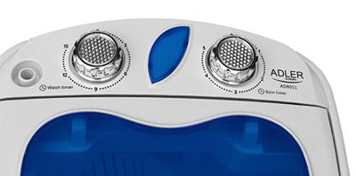 Adler AD 8051 wasmachine Bovenbelading 3 kg Blauw, Wit