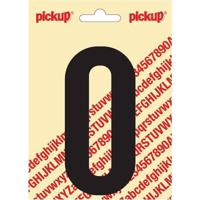 Plakcijfer Nobel 120mm zwart 0 - thumbnail