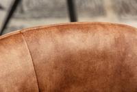 Draaibare design stoel EUPHORIA bruin fluweel met armleuning metalen frame zwart - 40262 - thumbnail