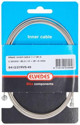 Elvedes rem binnenkabel 2250mm rvs v-nippel 6412/27rvs-49